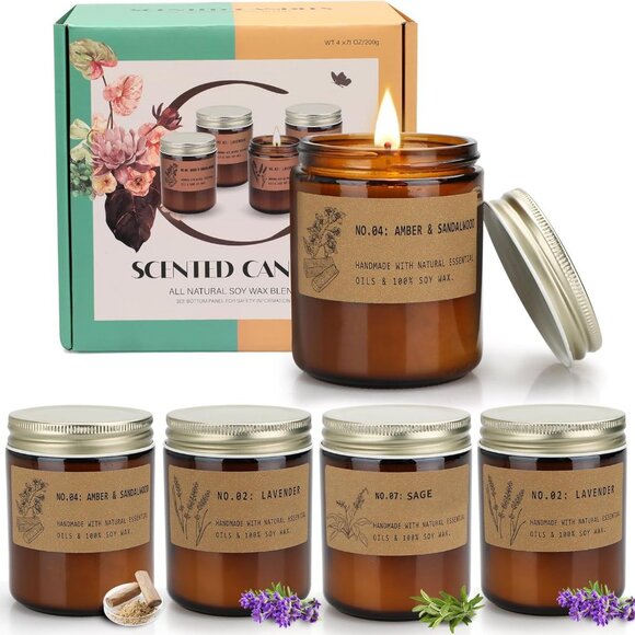 Aromatherapy Candles for Home Scented, Candle Gift Set for Stress Relief | Medit - Picture 8 of 9